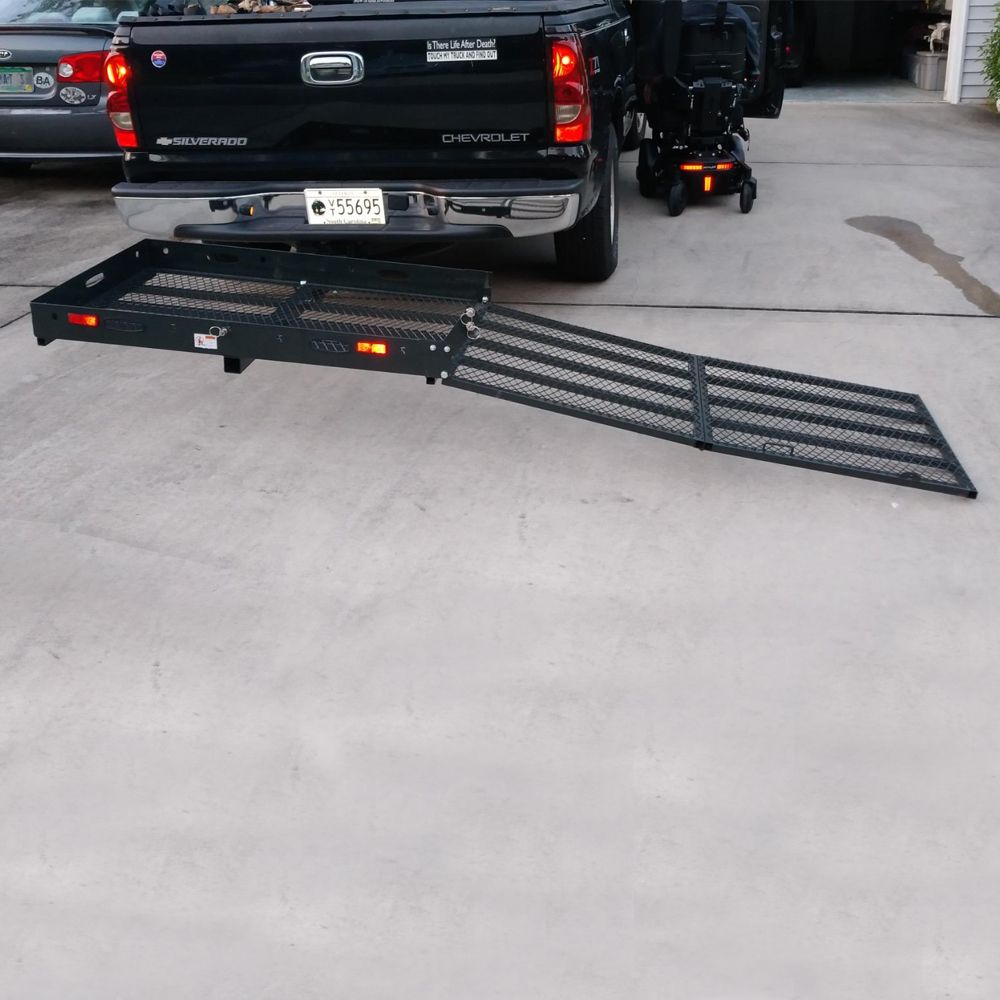 Scooter & Wheelchair Carrier
attached to back of car with ramp deployed