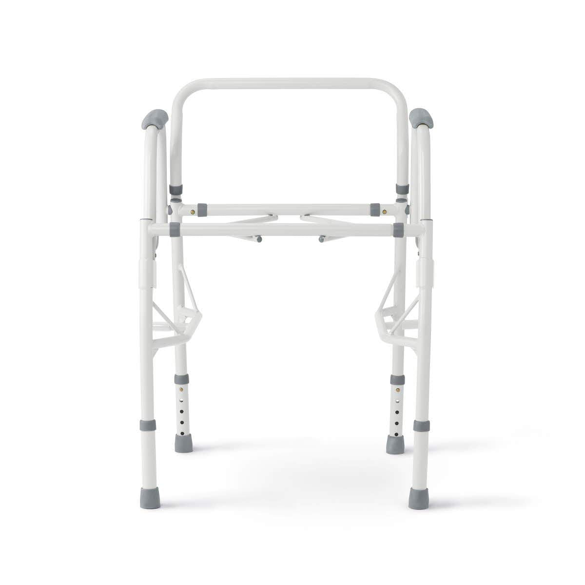 Drop Arm Bedside Commode with the bucket removed