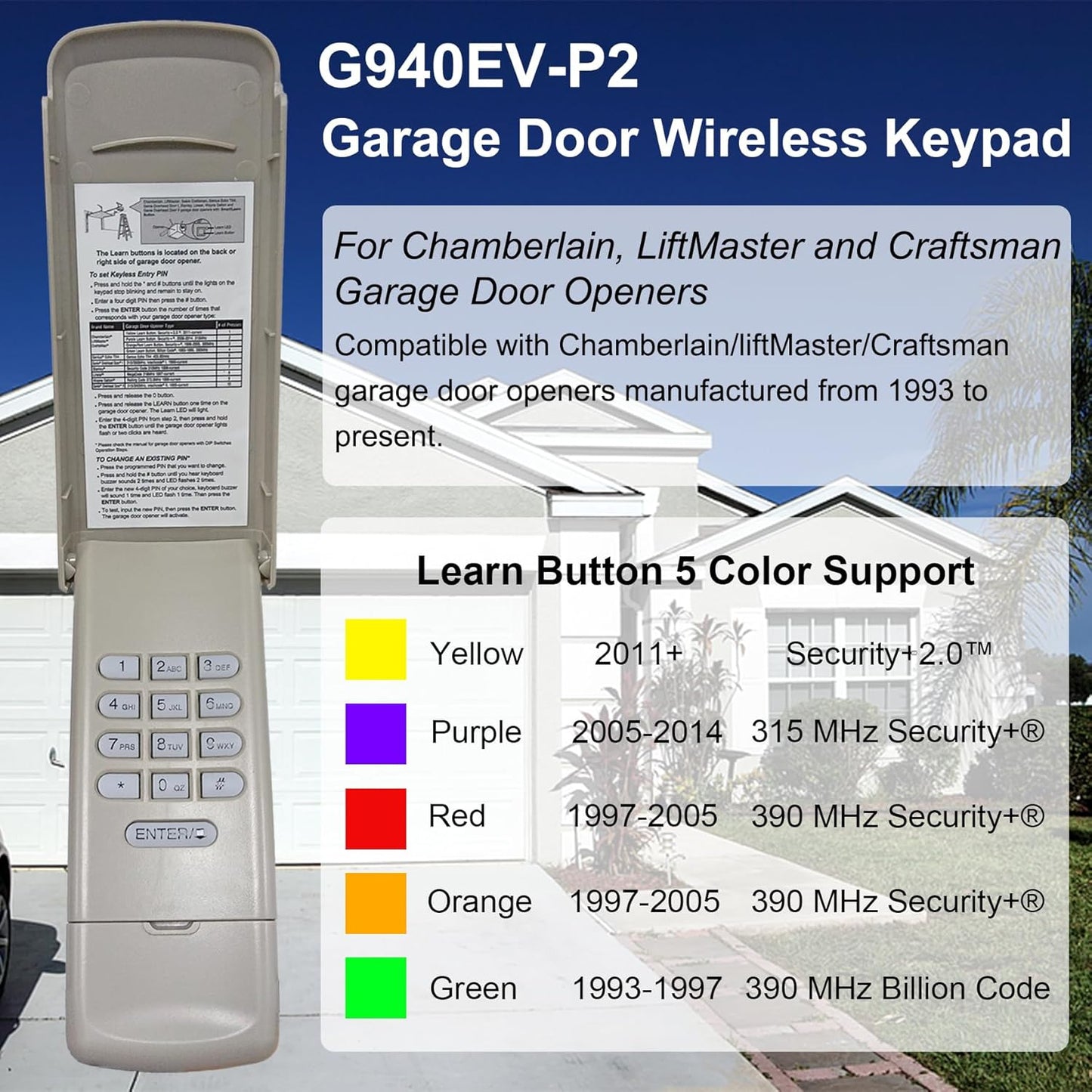 Garage Door Opener w/ Keyless Entry