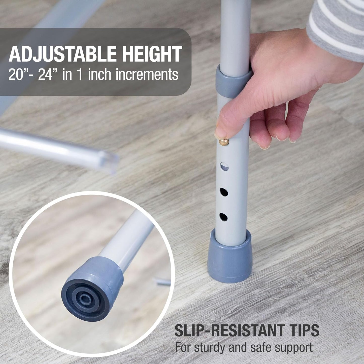 Legs of Bariatric Bedside Commode with focus on locking mechanism from AskSAMIE