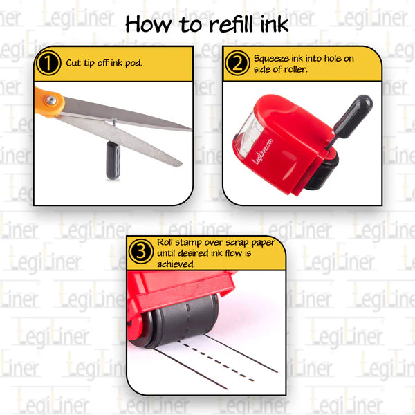 LegiLiner Self-Inking Teacher Stamp-3/4-inch Dashed Handwriting Lines Roller Stamp