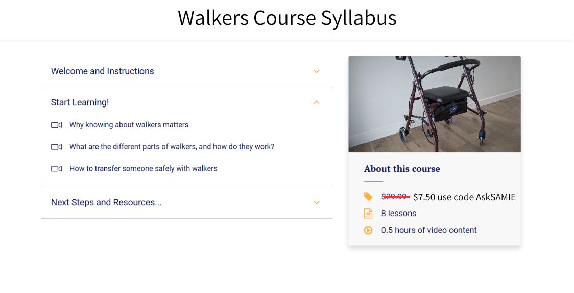 Video Training: Walkers