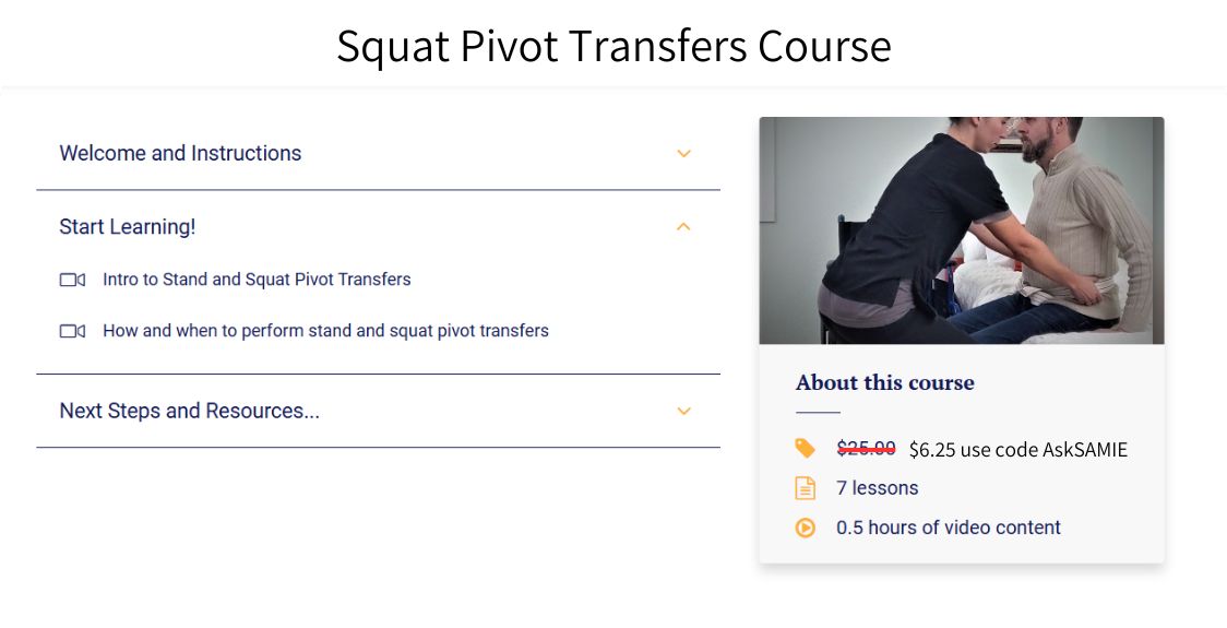 Video Training: What, When, and How of Stand and Squat Pivot transfers