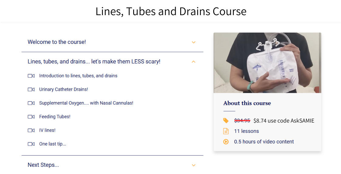 Video Training: Safety with Lines, Tubes, and Drains syllabus from AskSAMIE
