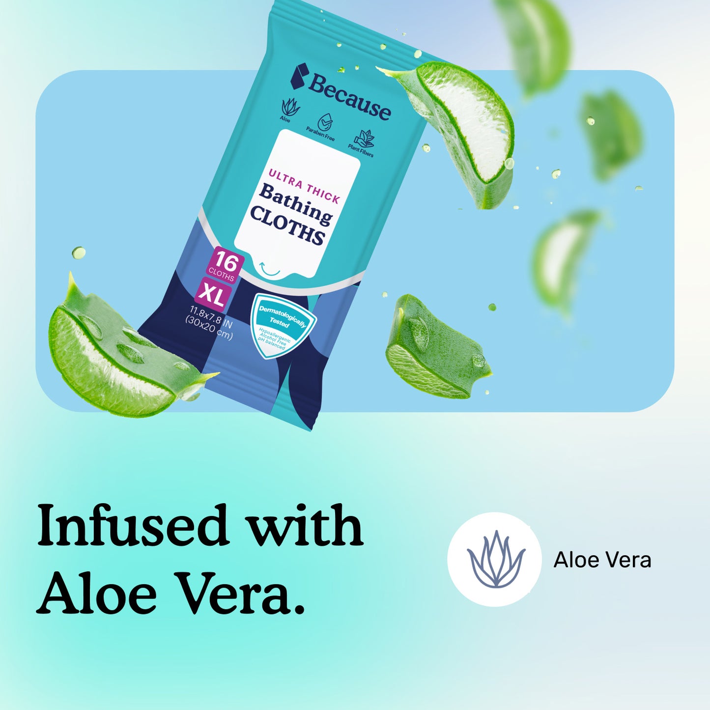 Because Ultra Thick Bathing Cloths | Bath Wipes