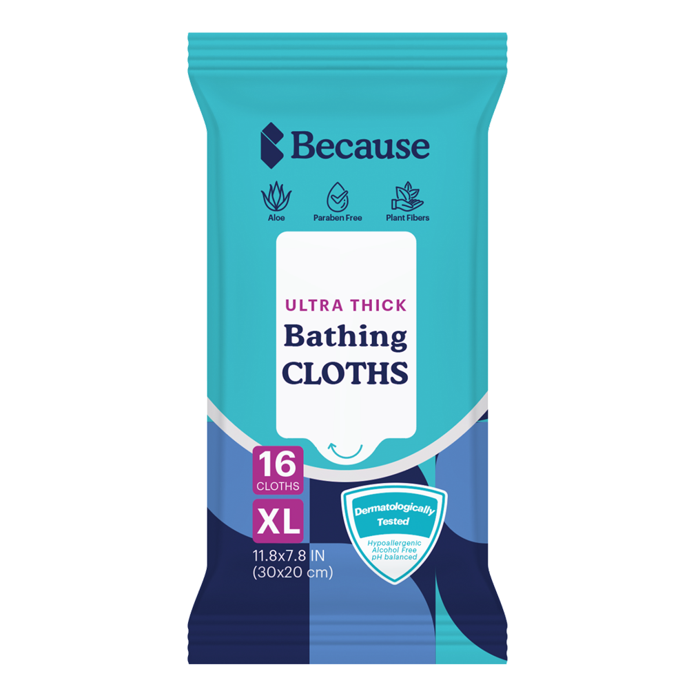Because Ultra Thick Bathing Cloths | Bath Wipes