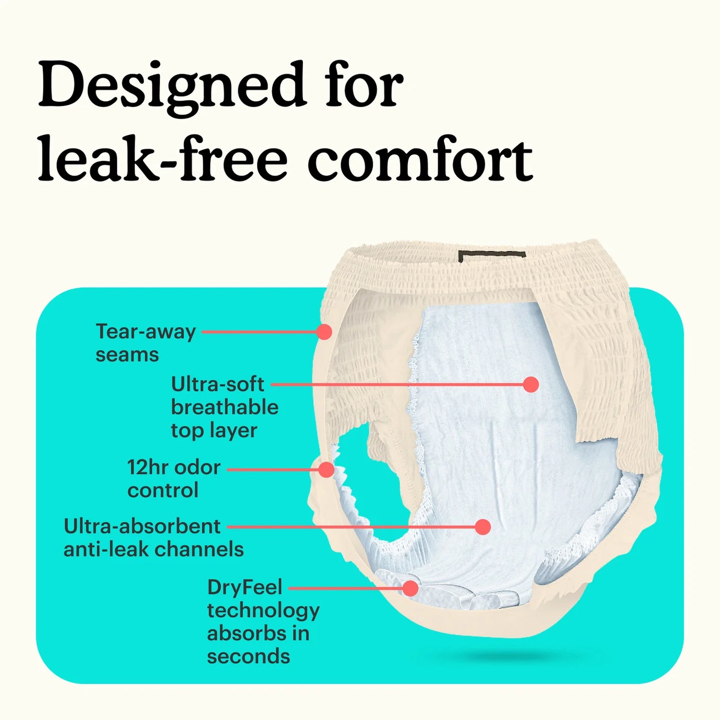 Premium Maximum Plus Underwear for Women | High Absorbency Pull Ups
breakdown of design and features from AskSAMIE