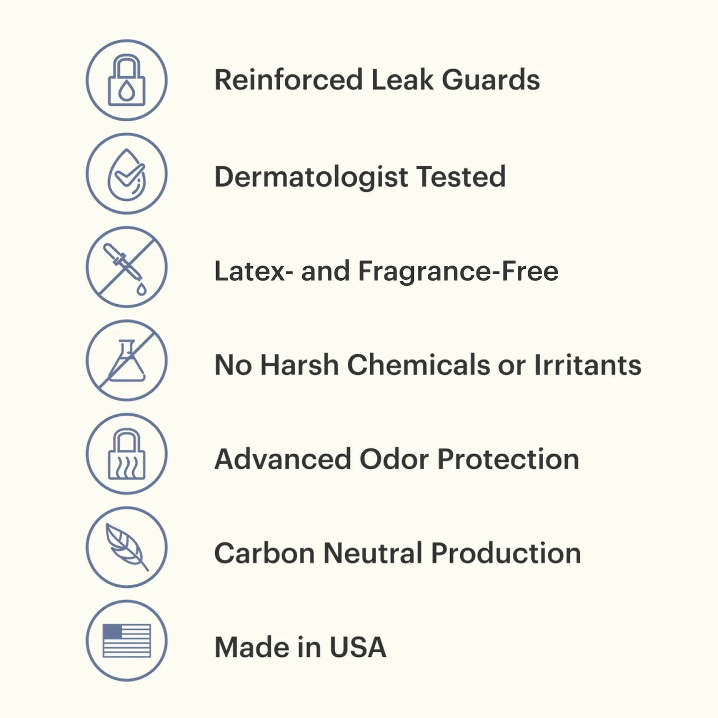 Premium Maximum Plus Underwear for Women | High Absorbency Pull Ups list of various features such as dermatologist tested from AskSAMIE