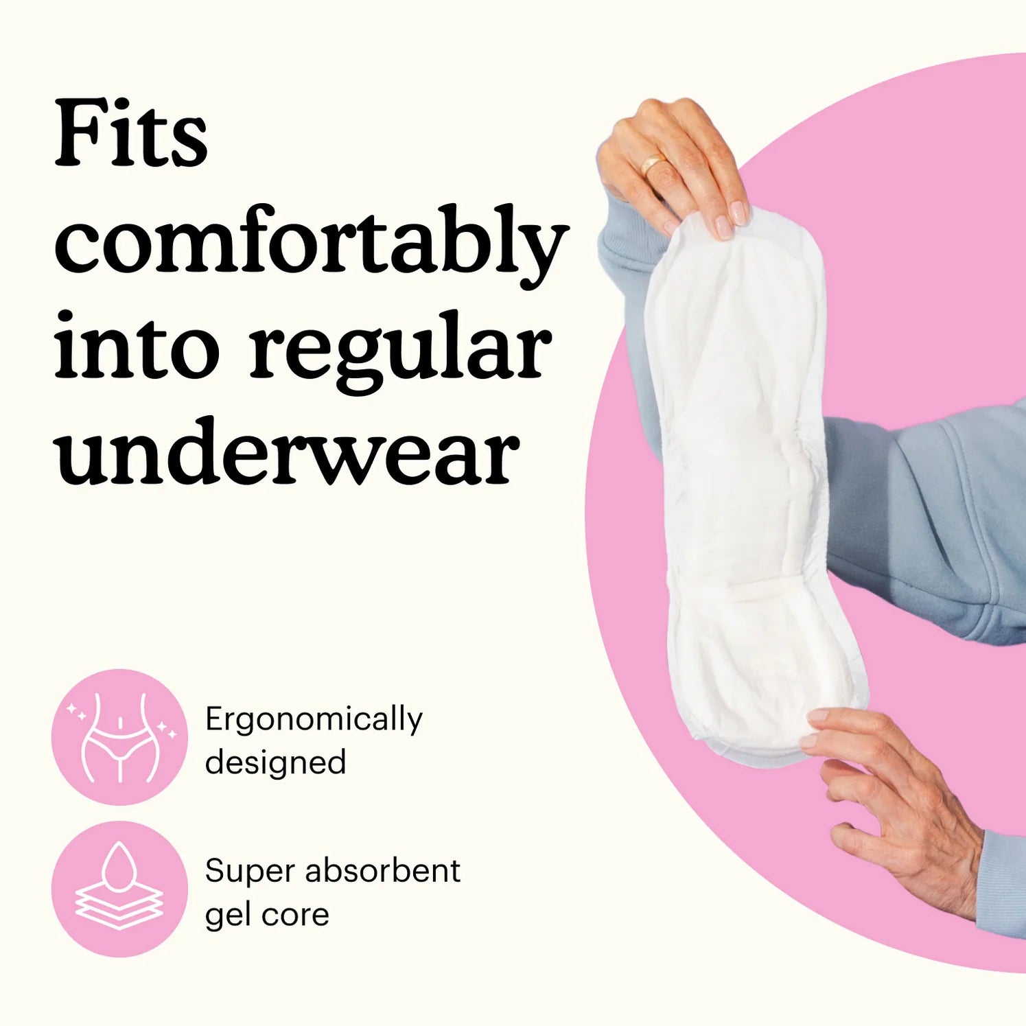 Because Premium Pads for Women | Moderate held in hand from AskSAMIE