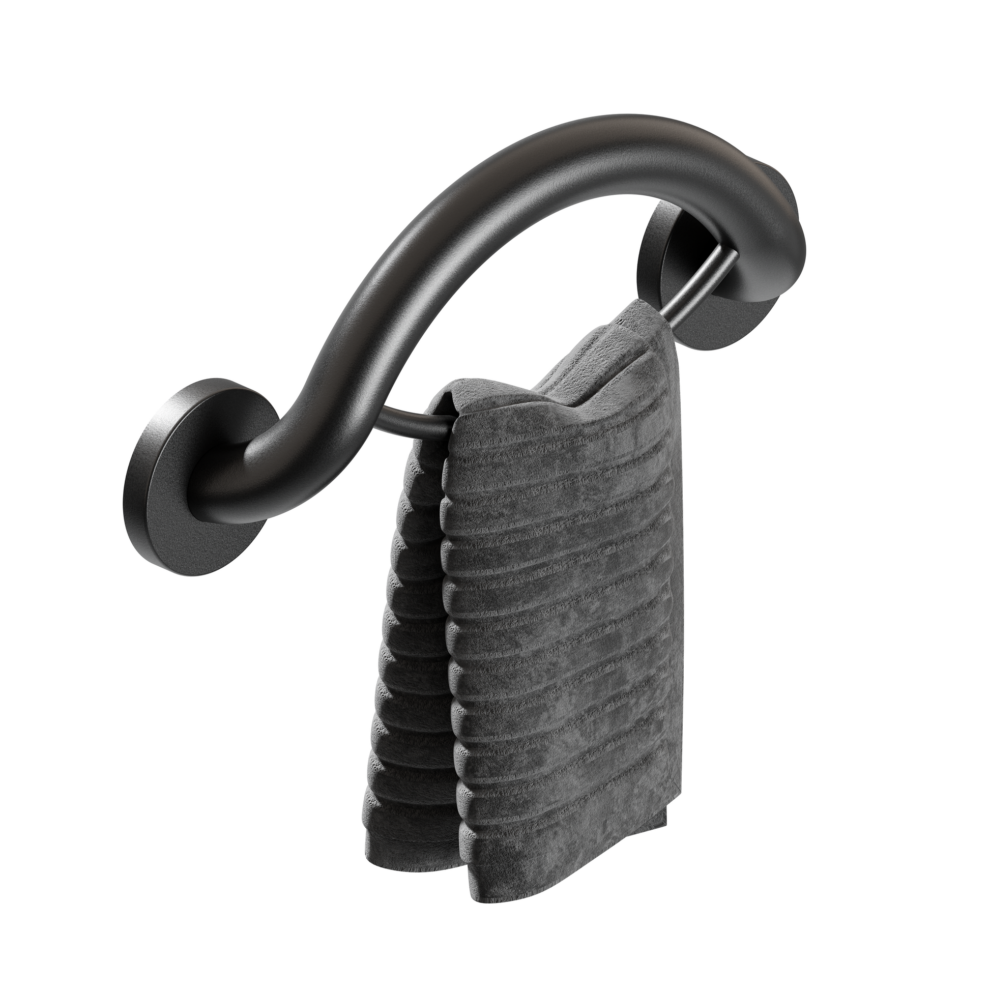 Towel Ring Grab Bar black