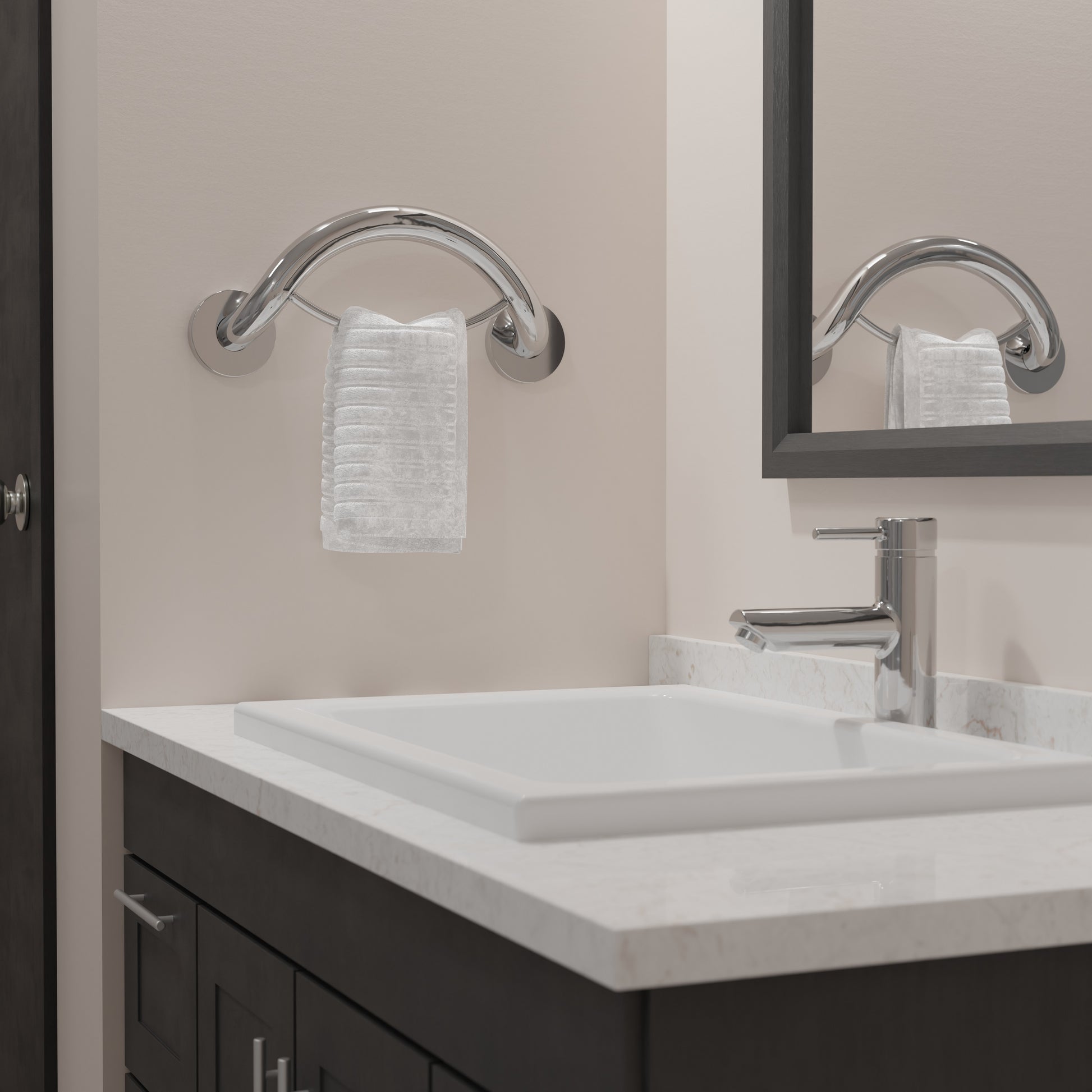 Towel Ring Grab Bar on wall