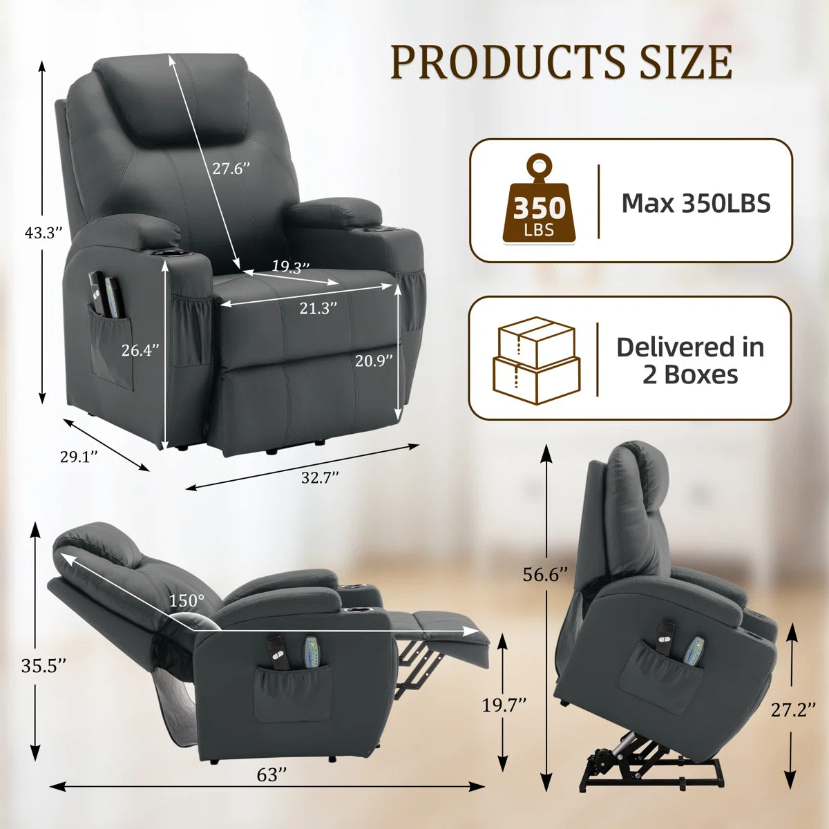Power Lift Chair Recliner | Small | by Latitude Run