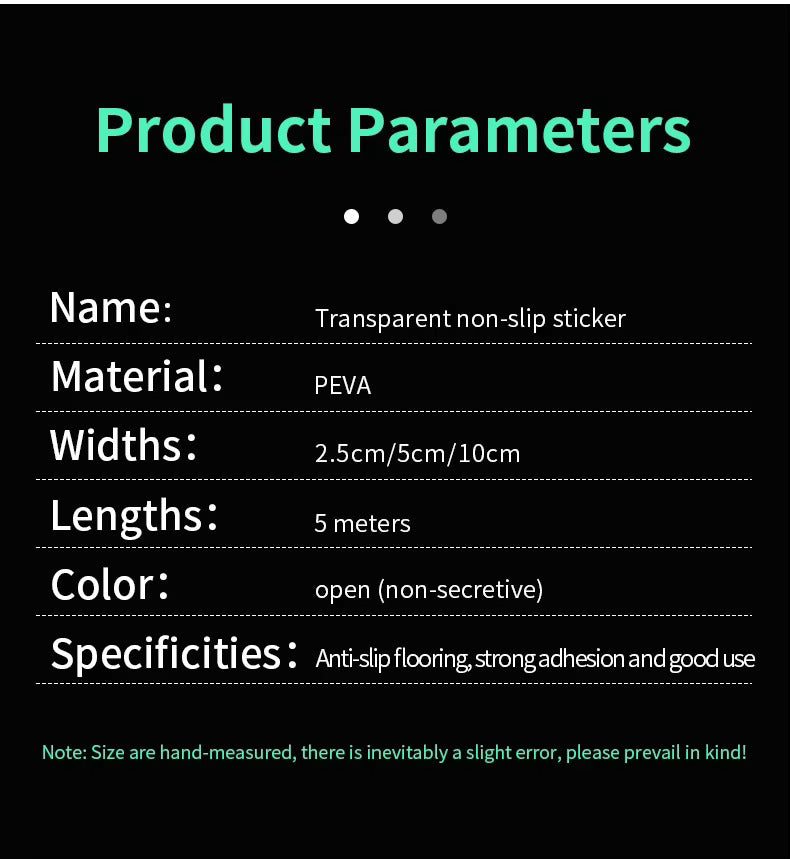 Non Slip Grab Bar Tape specifications shown by AskSAMIE
