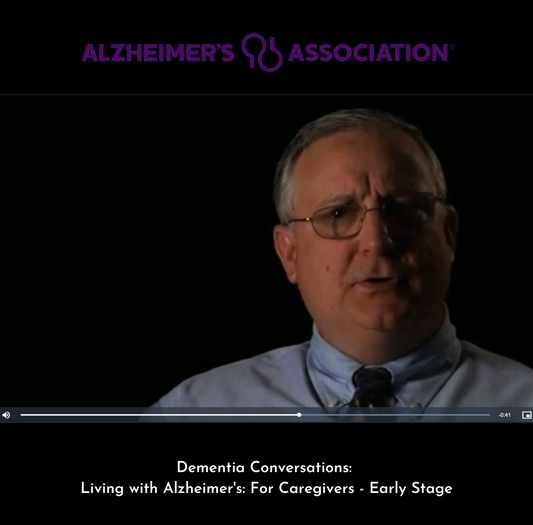 Picture of man talking about this Free Video Training: Living with Alzheimer's: For Caregivers - Early Stage