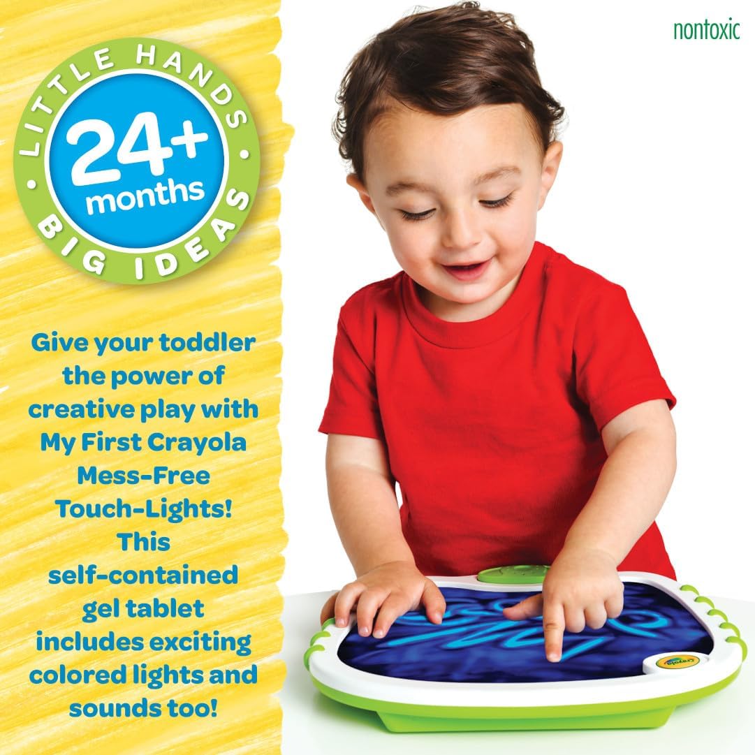 child playing with Crayola Toddler Touch Lights from AskSAMIE from AskSAMIE