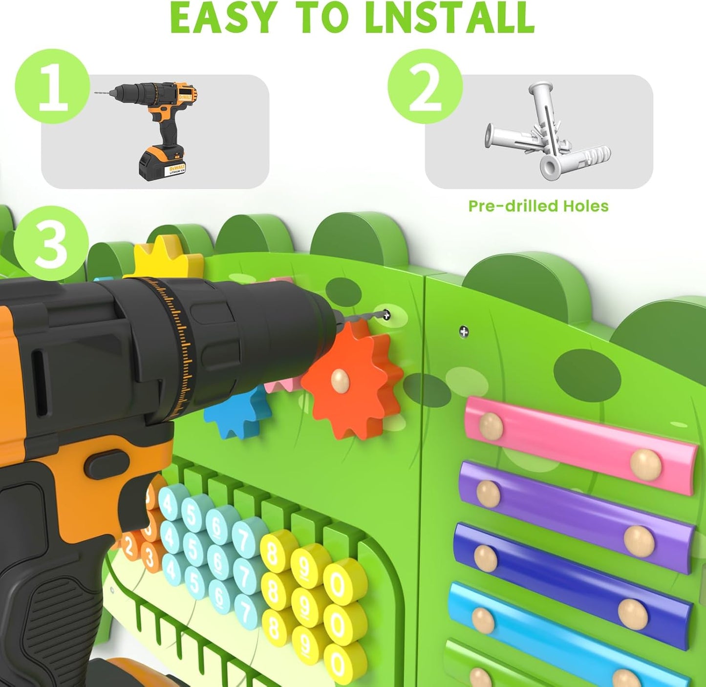Sensory Busy Board (Big Crocodile)
installation steps from AskSAMIE