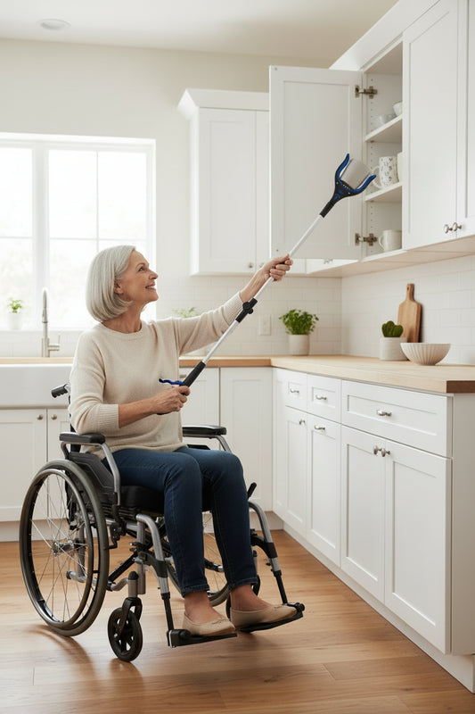 Foldable reacher grabber tool - Fall Prevention Starter Kit