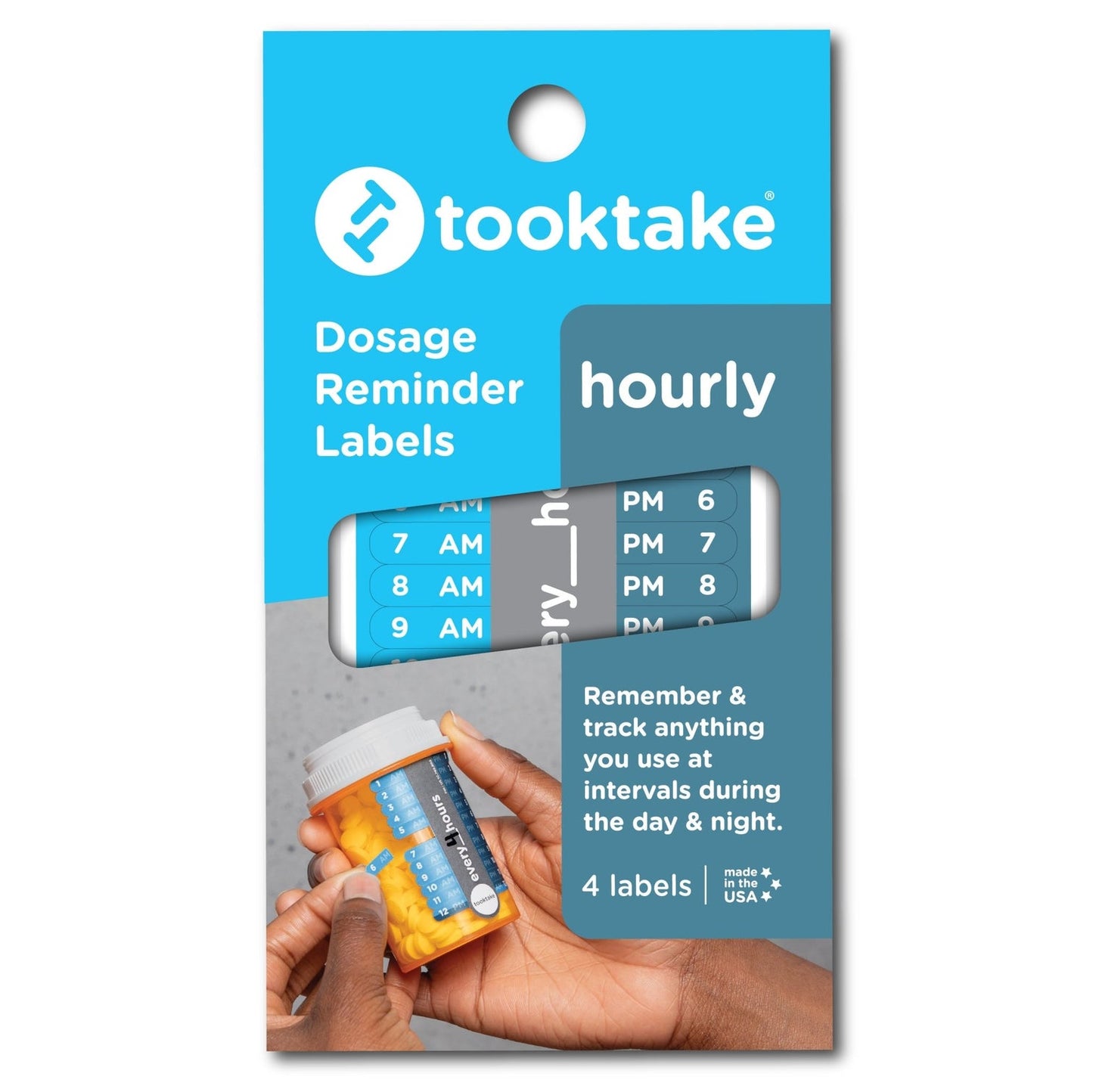 Tooktake | Medication Tracking Stickers in blue for hourly from AskSAMIE