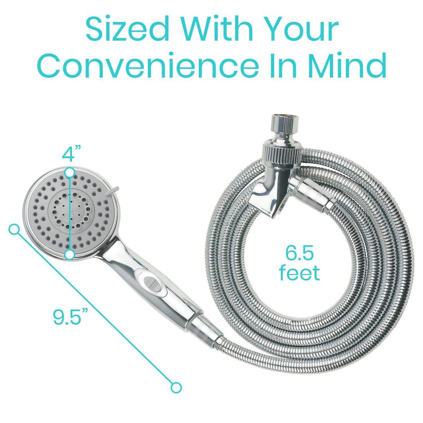handheld shower head with flex hose from AskSAMIE size