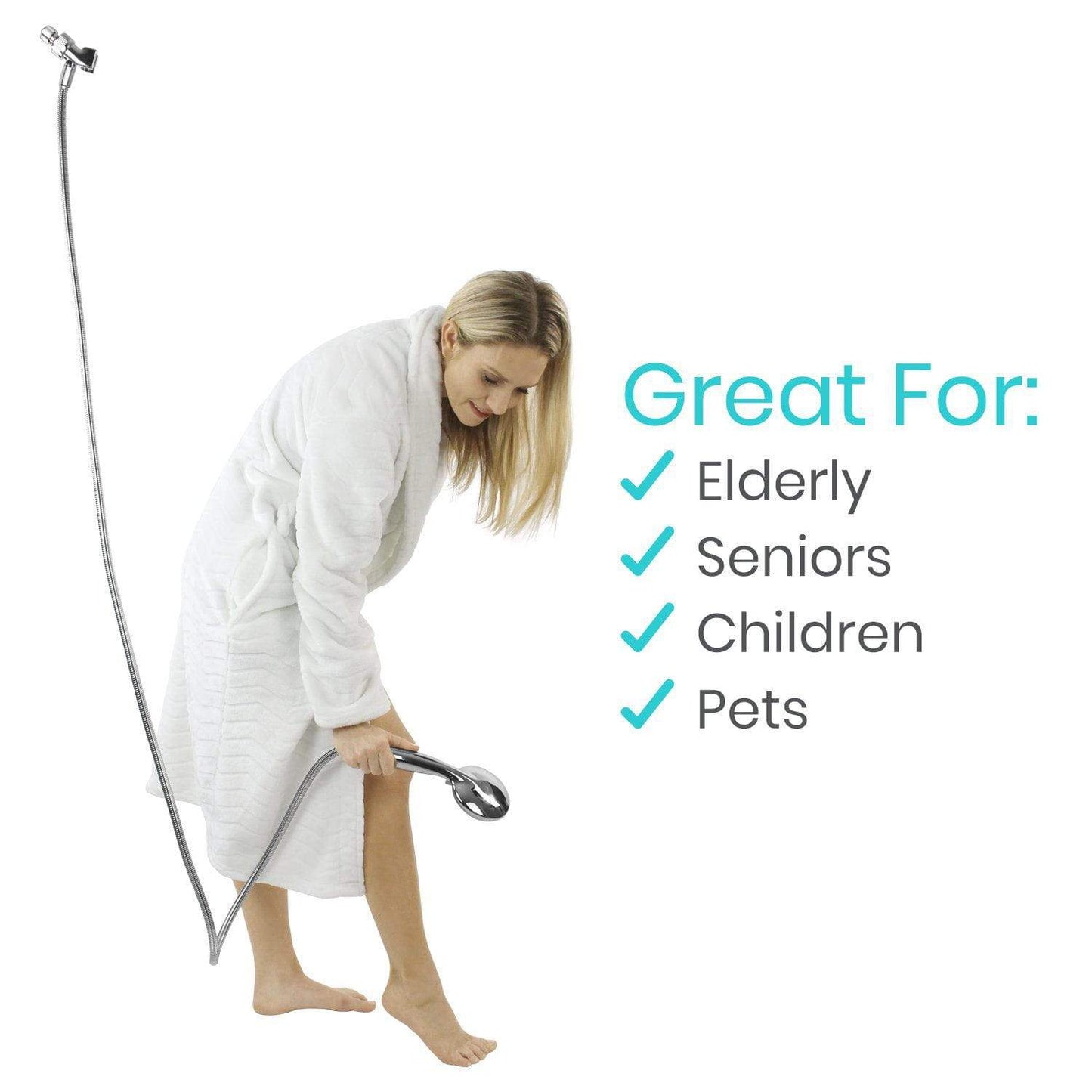handheld shower head with flex hose from AskSAMIE good for elders children and pets