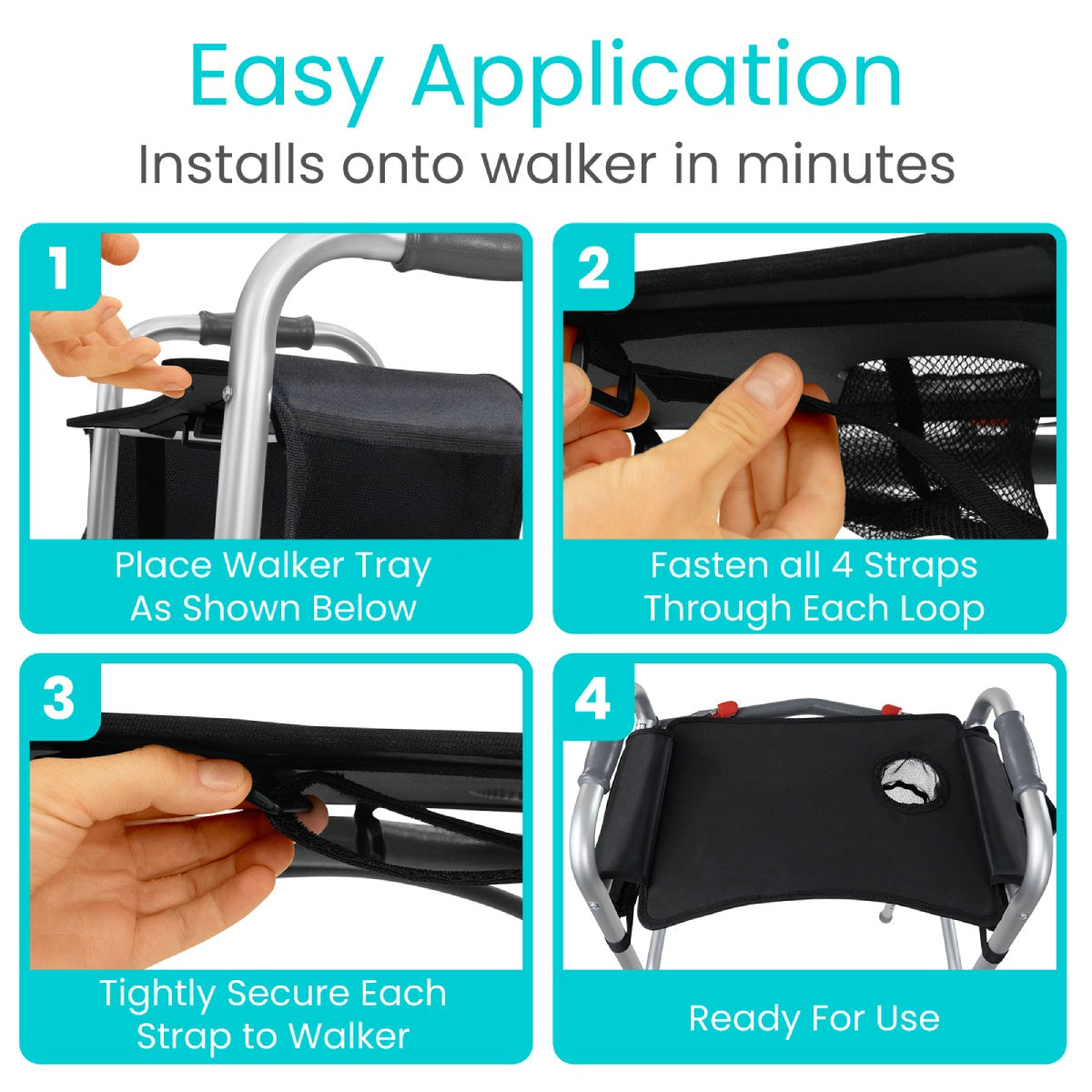 Walker Tray With Pockets application instructions from AskSAMIE