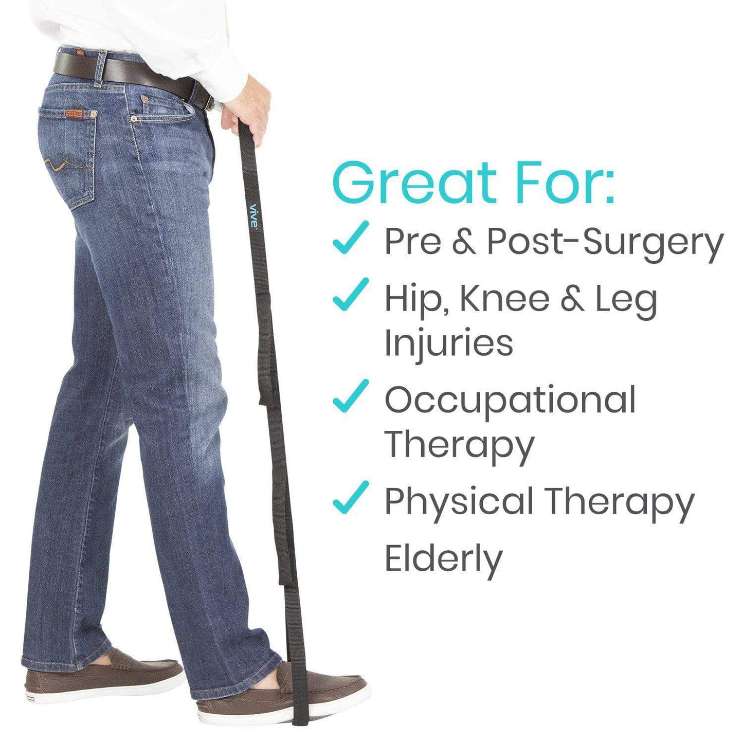 Multi Grip Leg Lifter used for pre and post surgery, occupational therapy, and physical therapy by AskSAMIE