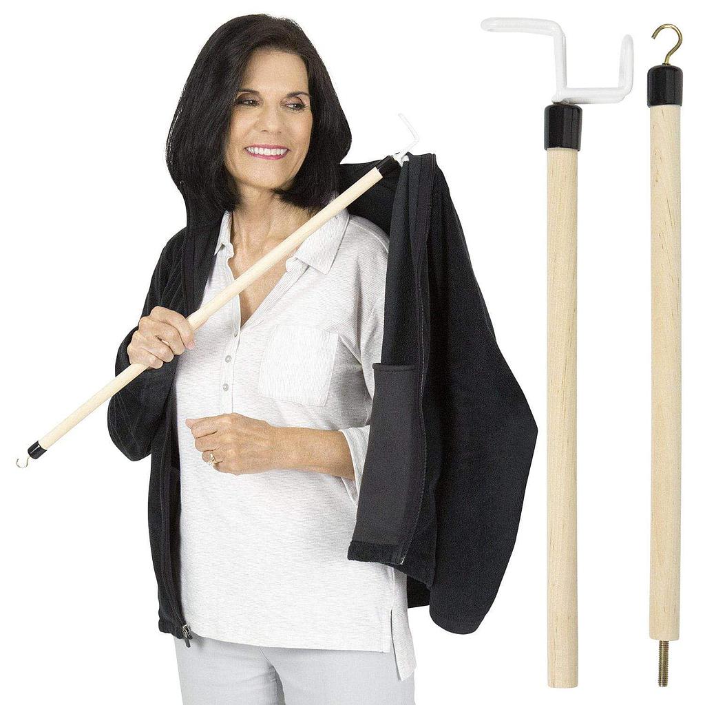 Dressing Stick woman using dressing stick with split stick highlighted beside from AskSAMIE