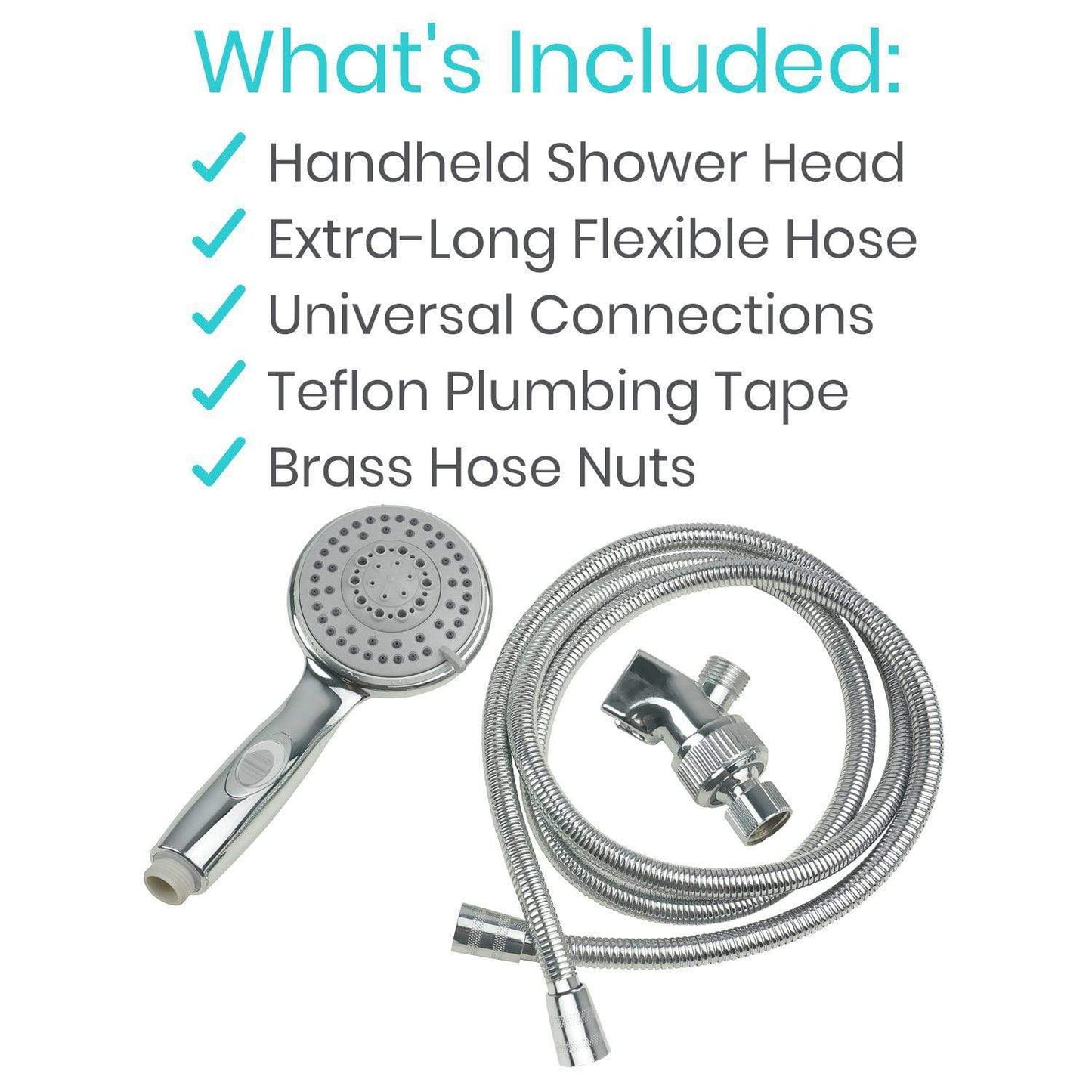 handheld shower head with flex hose from AskSAMIE inclusions
