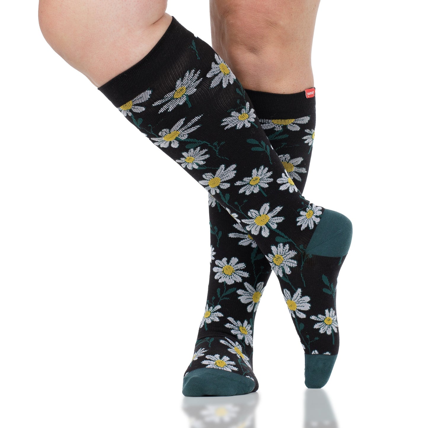 Compression Socks | Crazy Daisy Black and Yellow