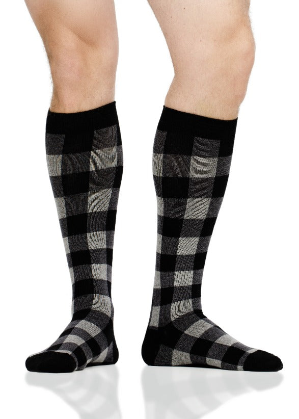 Compression Socks for Lymphedema and Swelling | Montana Plaid Heathered Gray