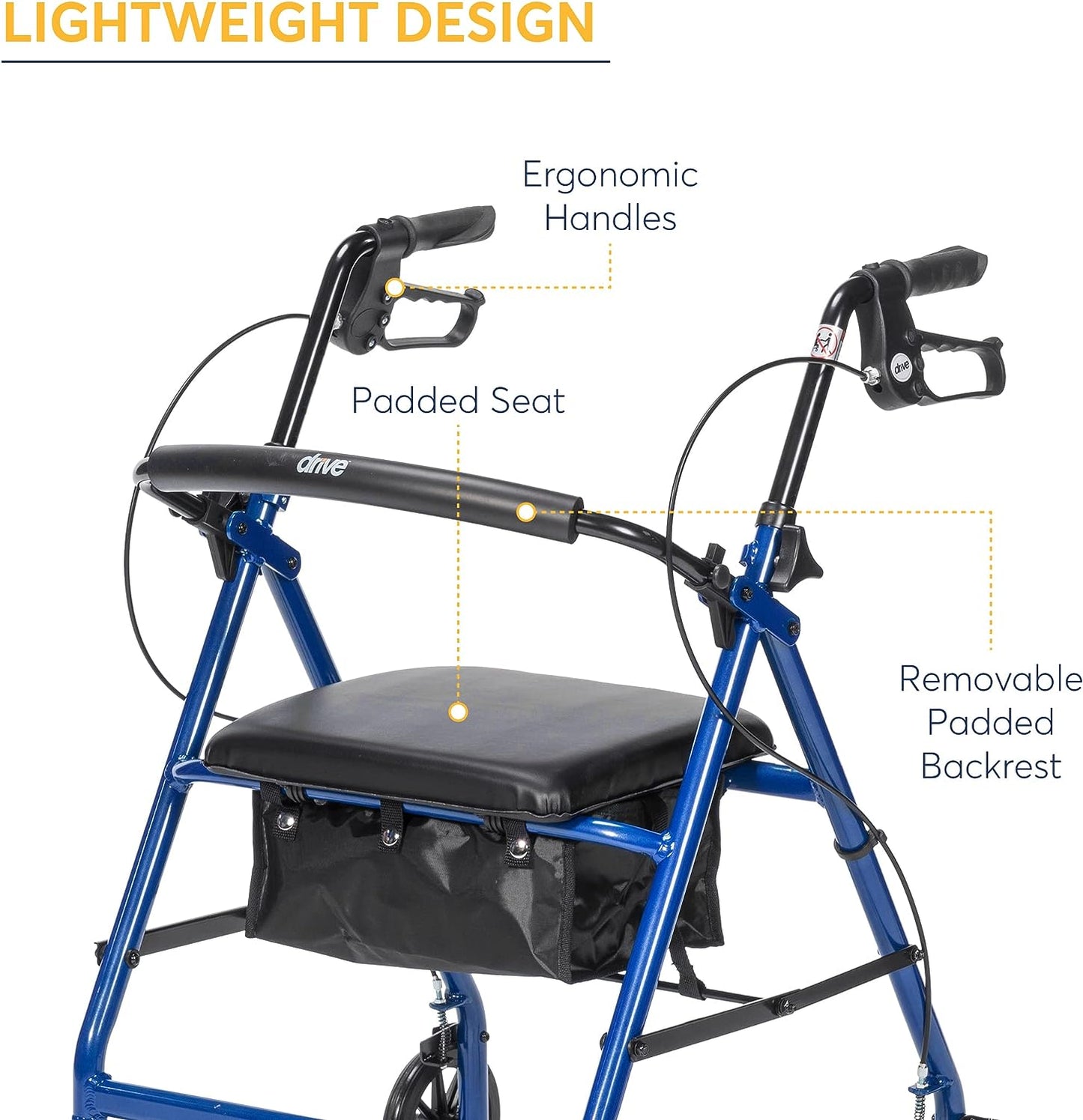 rollator walker features