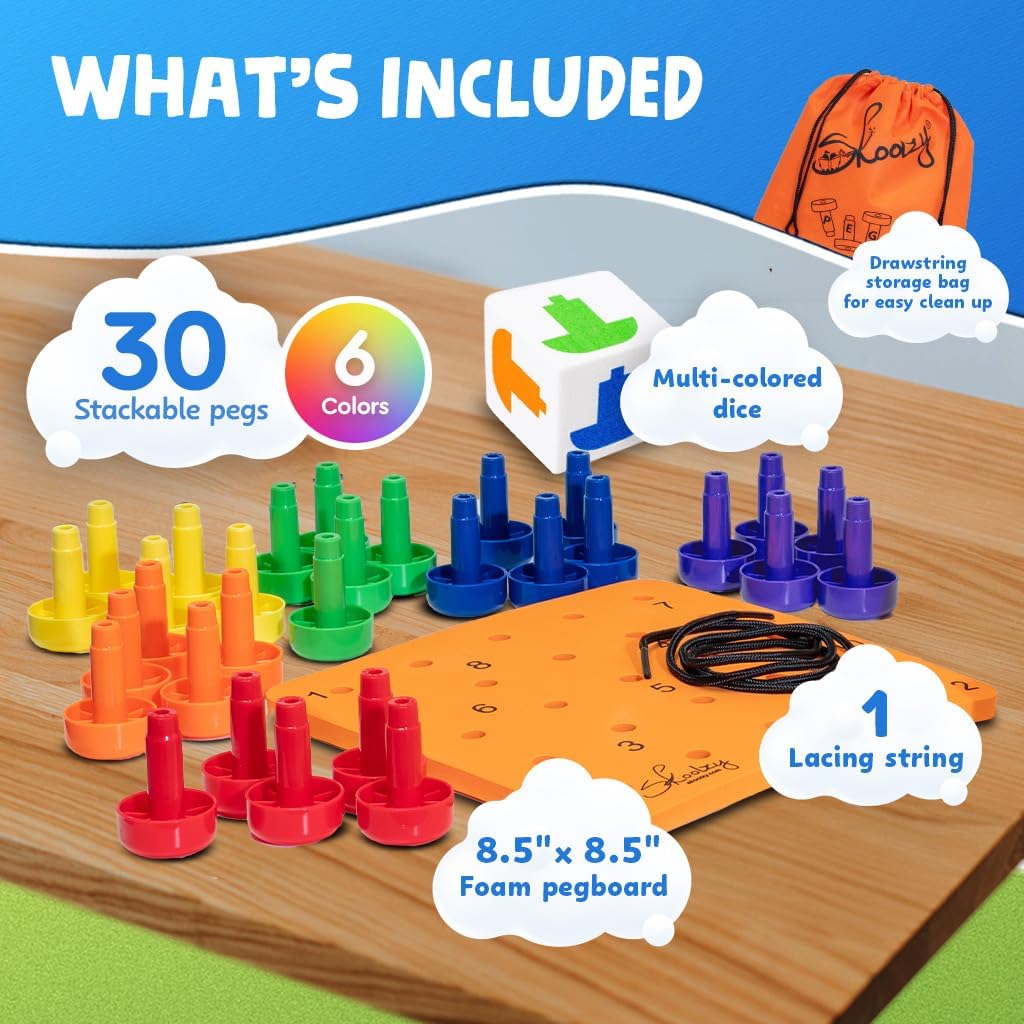 Stacking Pegboard Set inclusions from AskSAMIE