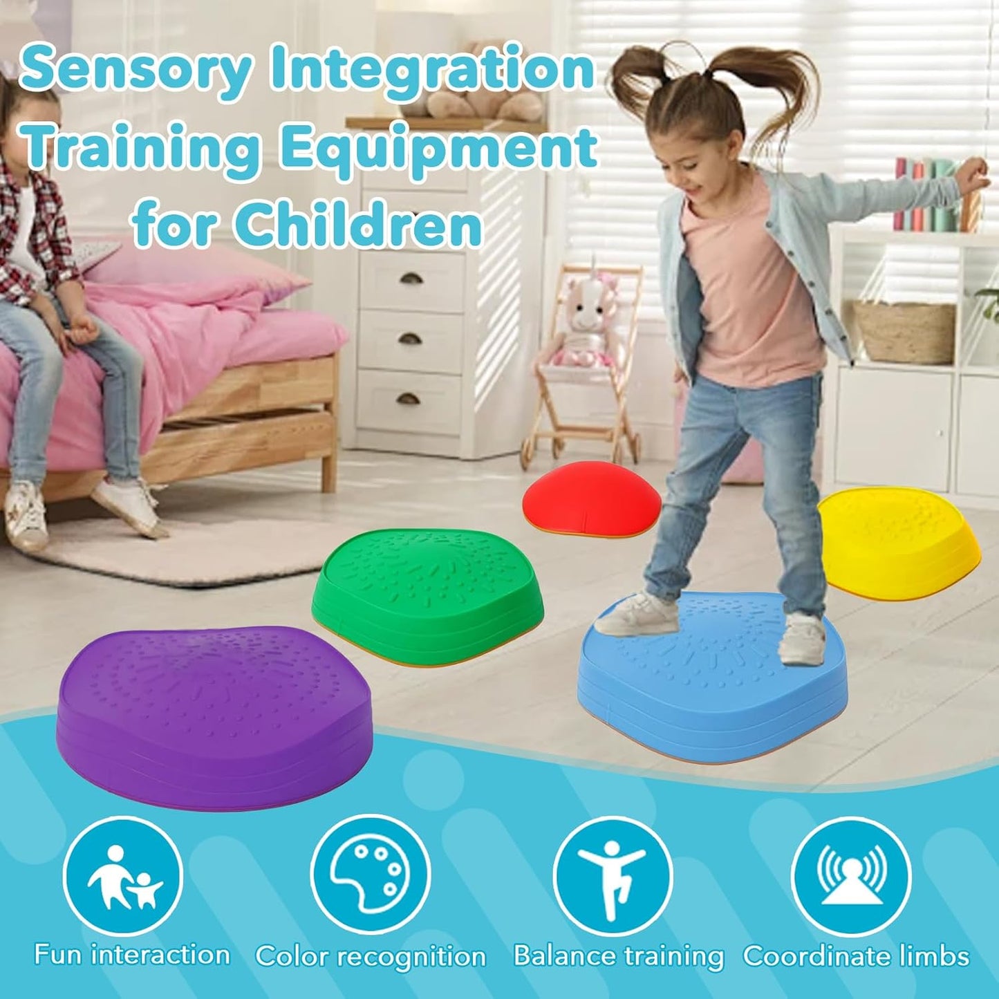 child playing with Stepping Stones for Kids indoors from AskSAMIE