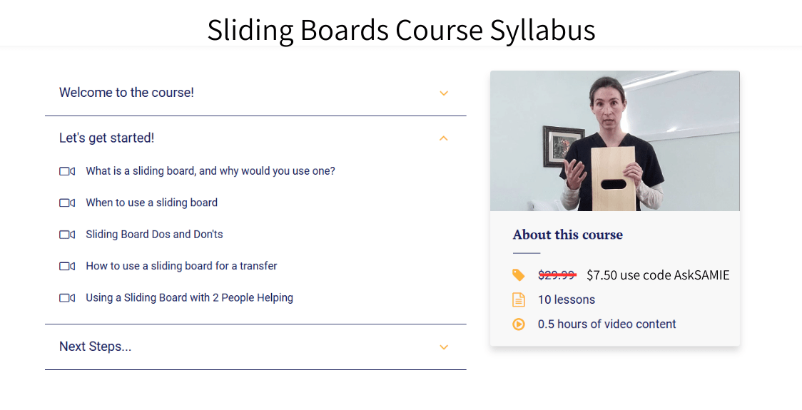 Video Training: Sliding Boards Higher Standards Caregiver Training - AskSAMIE: Answers for Accessibility