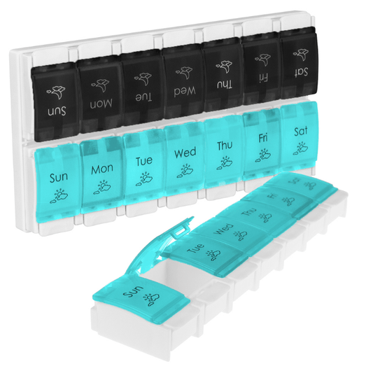 Weekly AM/PM Push Button Pill Planner Vive Health - AskSAMIE: Answers for Accessibility
