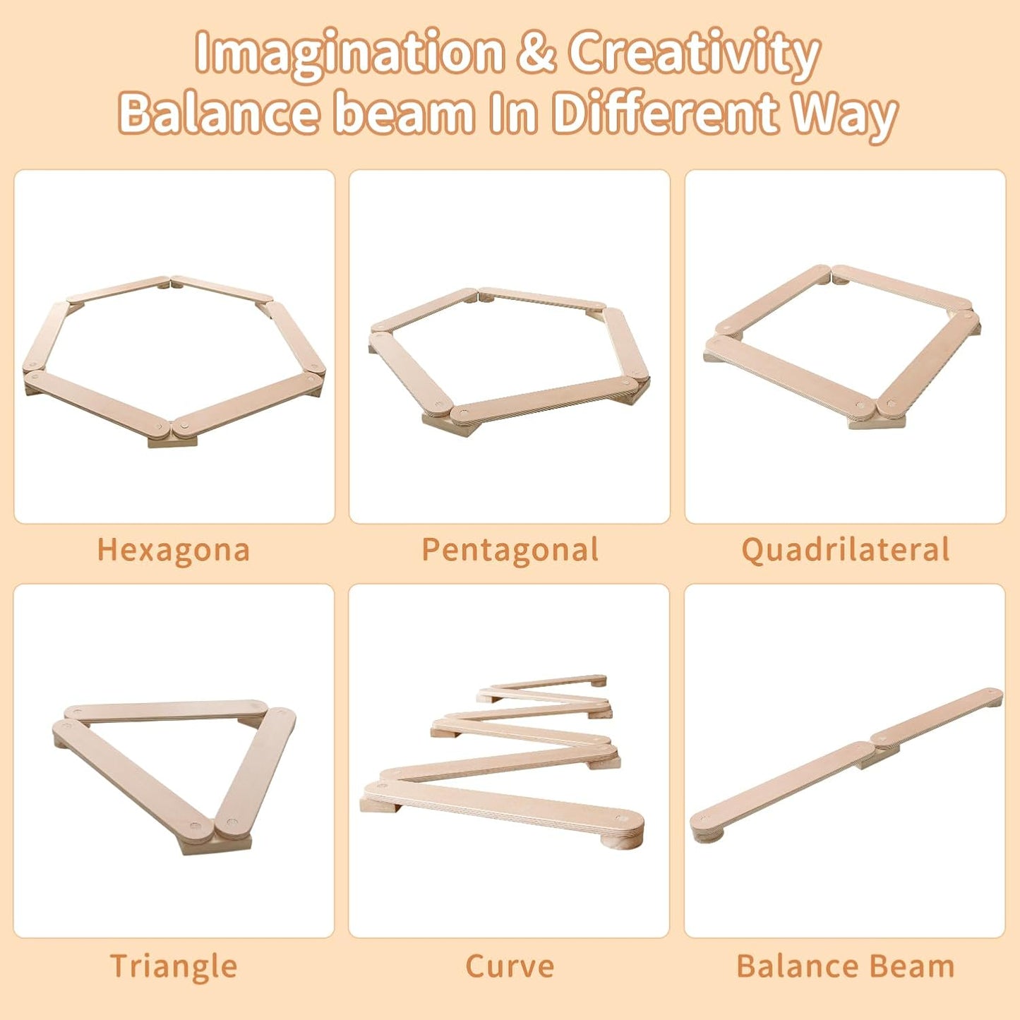 Various configurations of Balance Beam Wooden Stepping stones from AskSAMIE