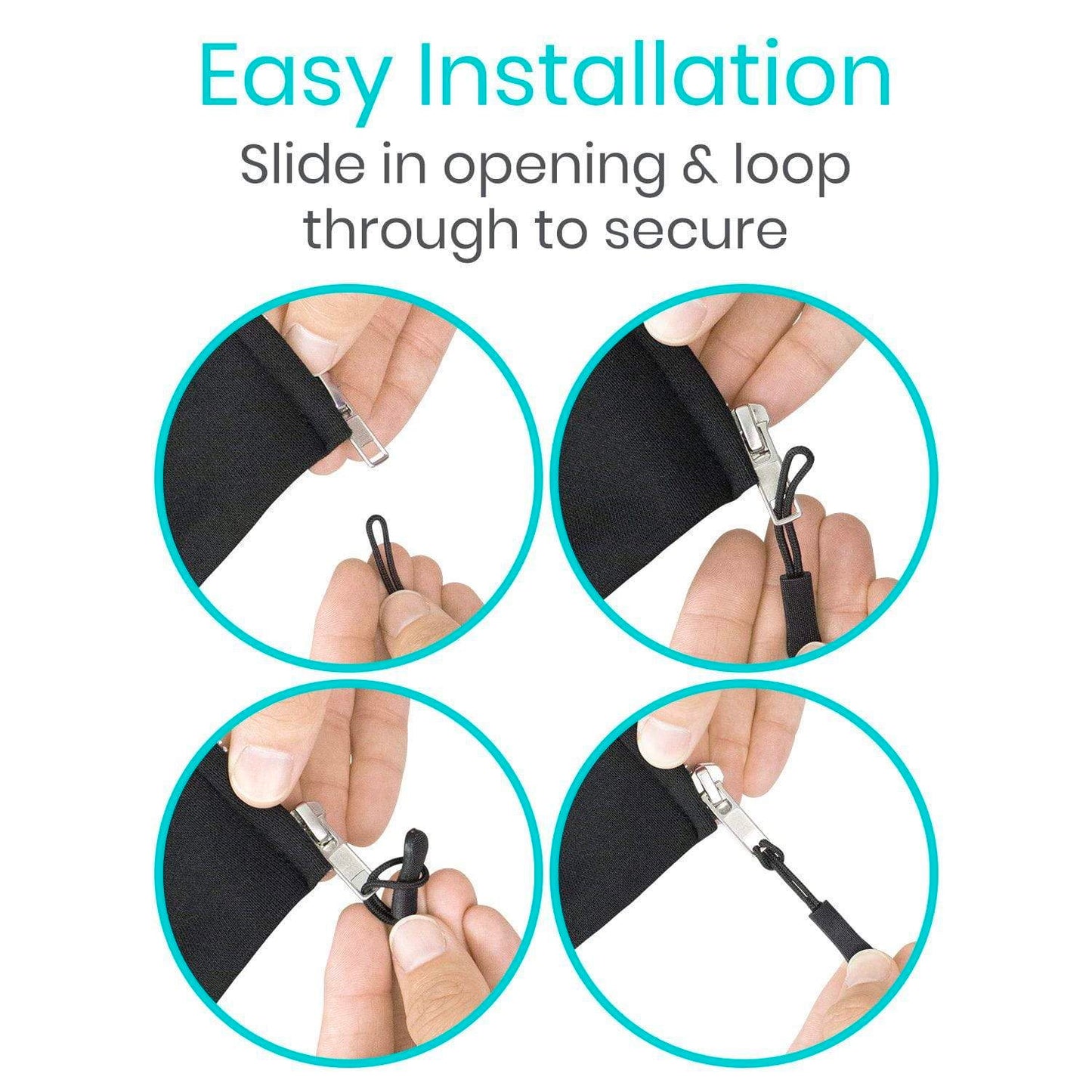 how to install zipper pulls
