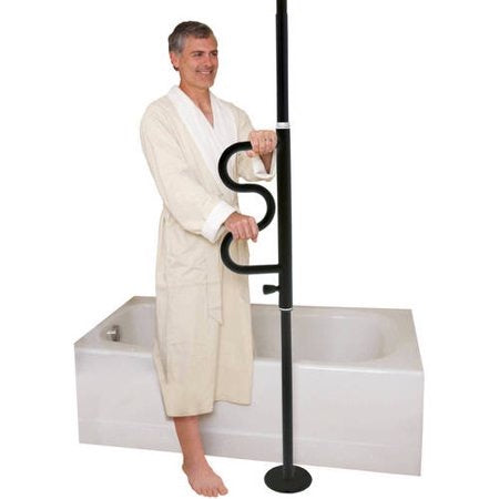 Elder man holding onto Stander Floor to Ceiling Pole & Base | Super Pole Alternative from AskSAMIE