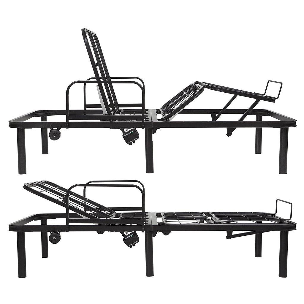 adjustable queen sized bed frame with head and knees up