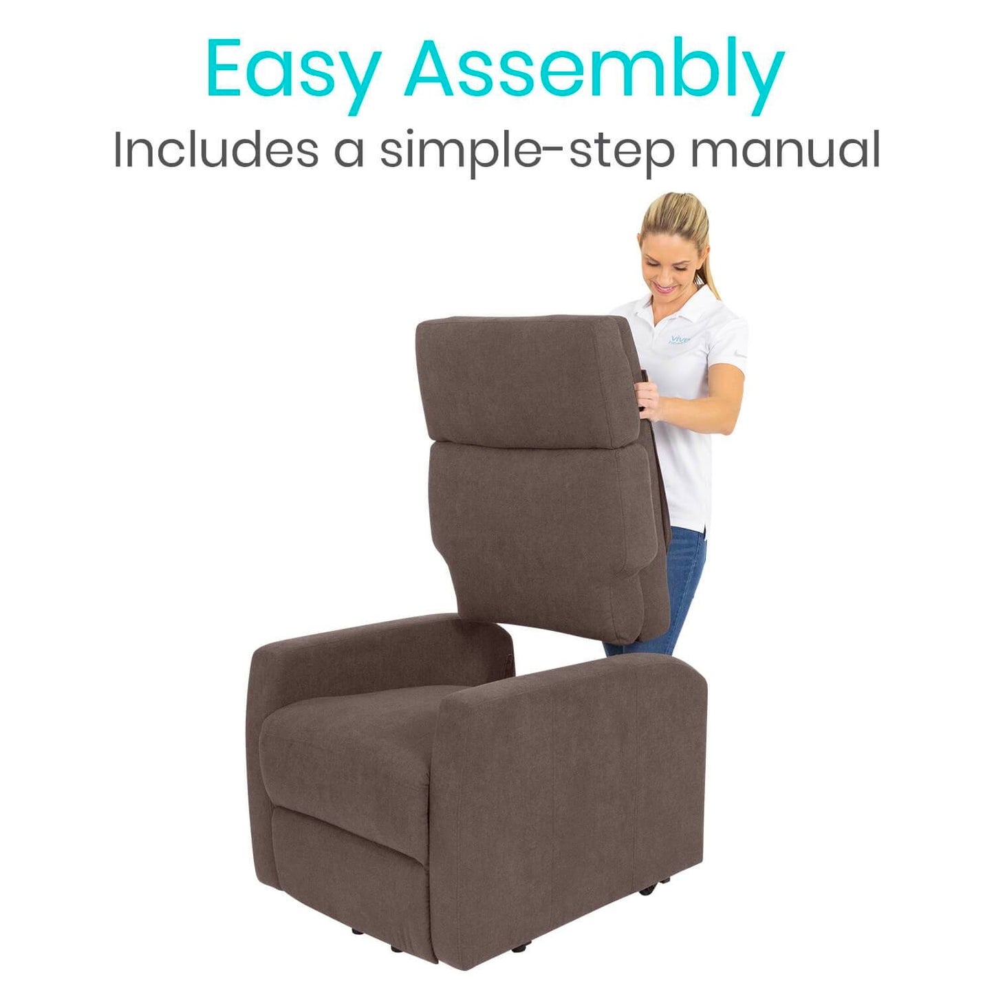 woman putting together chair