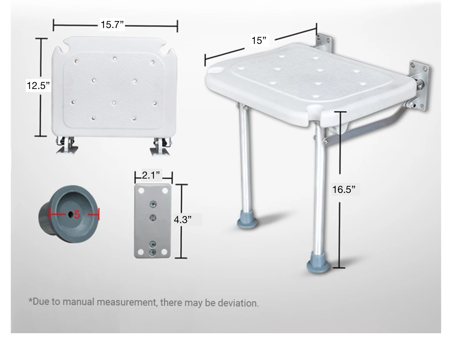 dimensions of shower chair