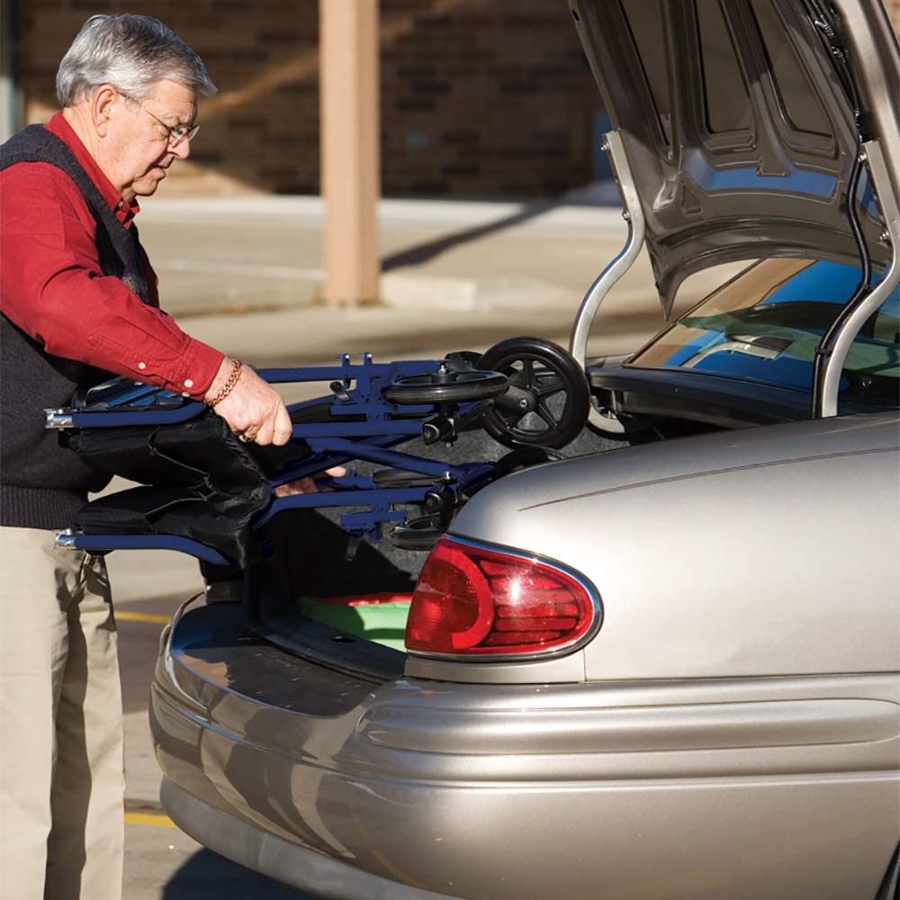 transport wheelchair folded in car