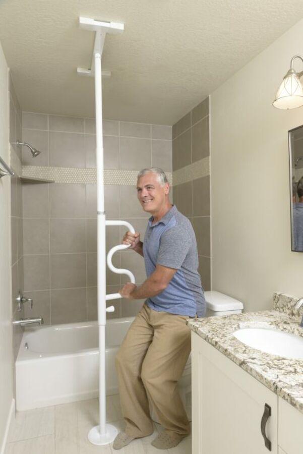 transfer pole in the bathroom from AskSAMIE