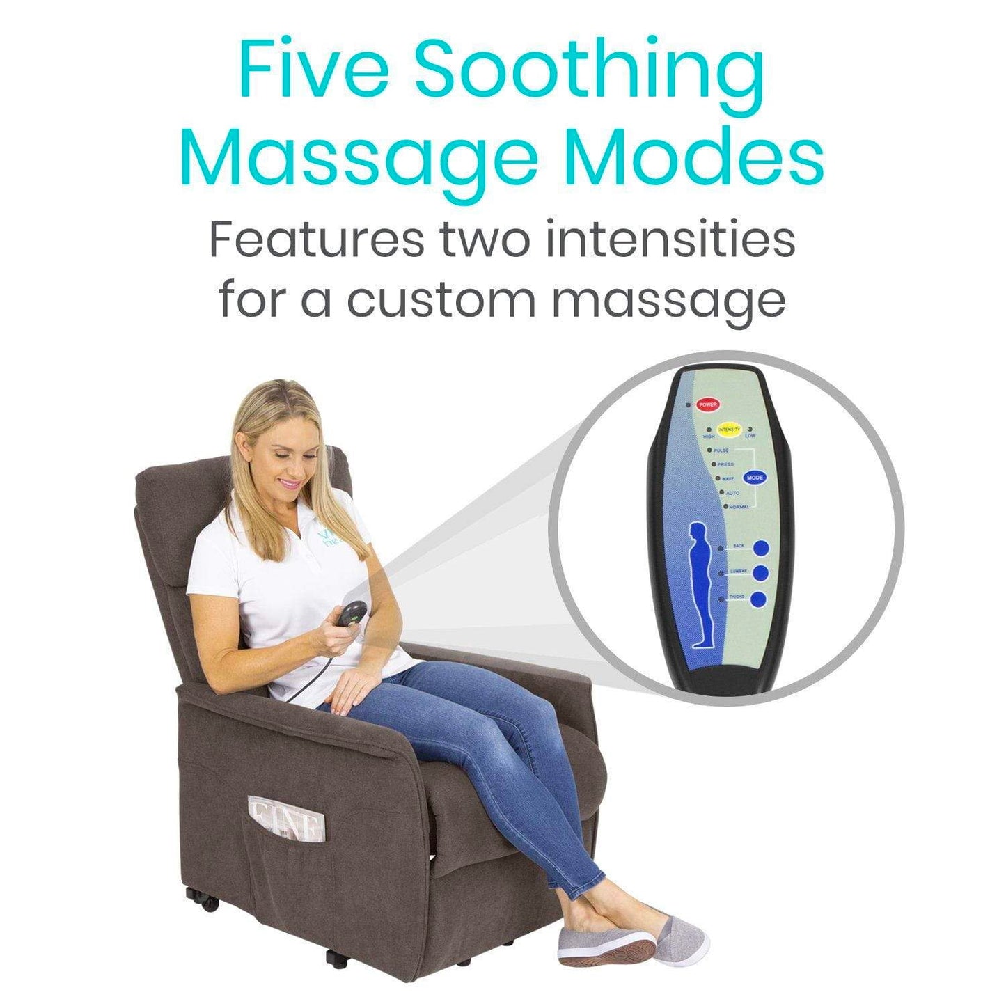 woman in lift chair sitting