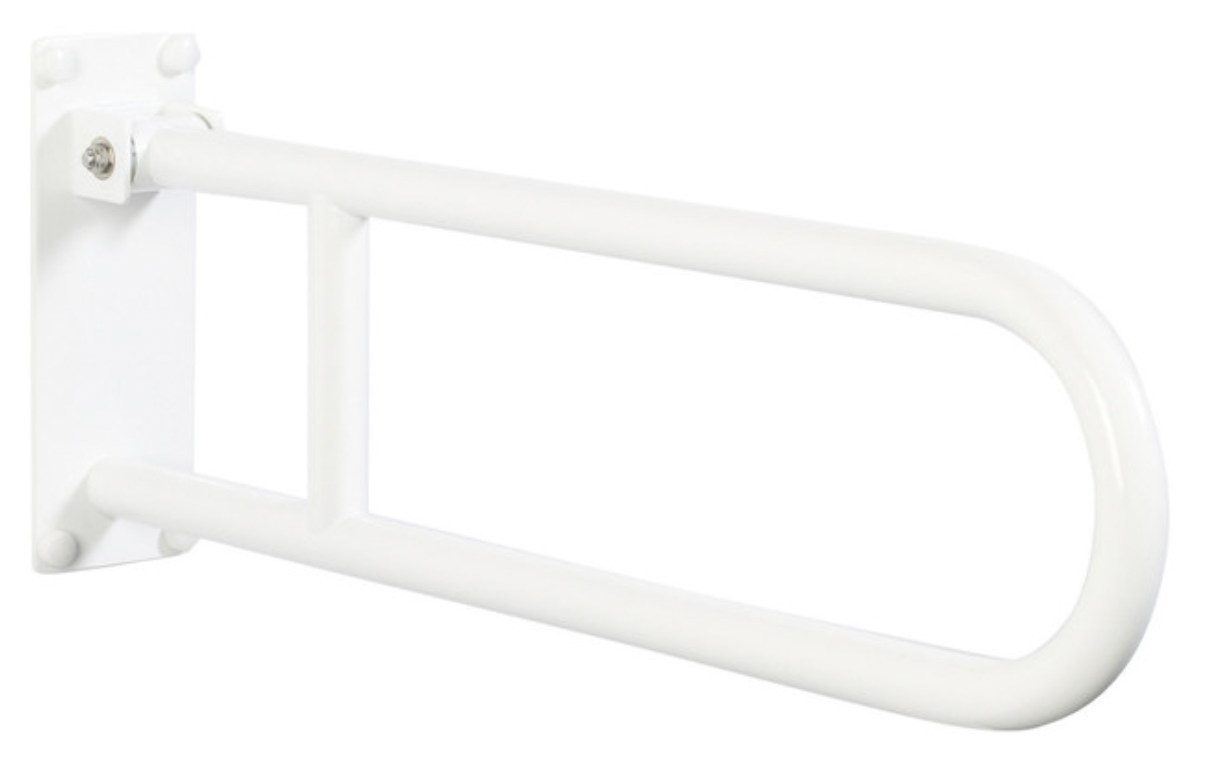 white 30" flip up grab bar