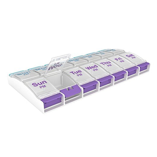 Weekly AM/PM Push Button Pill Planner