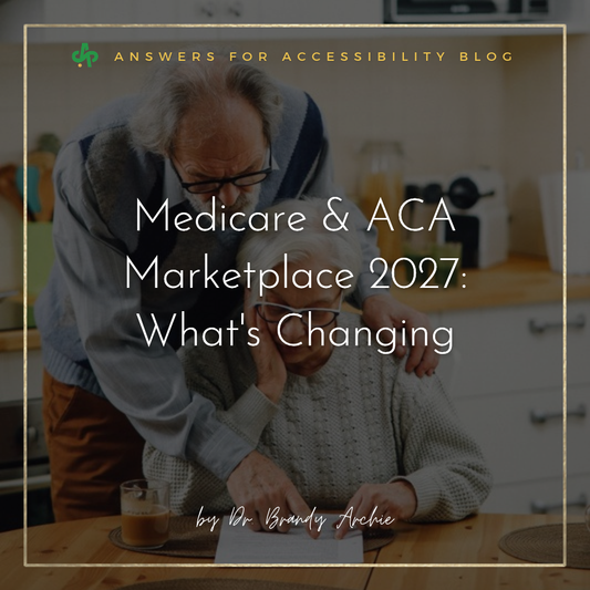 Medicare and ACA Marketplace 2027: What's Changing. Older couple reading a document together at a kitchen table