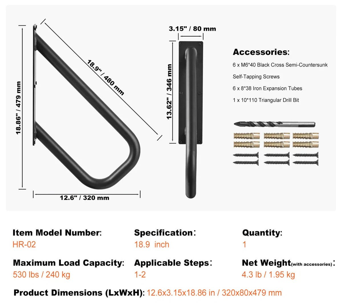 18.9" Wall Mounted Railing AskSAMIE: Answers for Accessibility - AskSAMIE: Answers for Accessibility