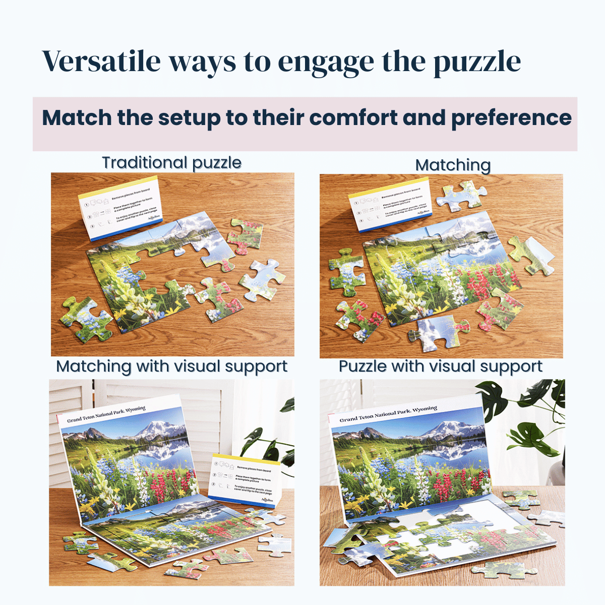 2 - in - 1 Jigsaw Puzzles for Dementia | Breathtaking Mountains | 12 Pieces Aegeliss - AskSAMIE: Answers for Accessibility