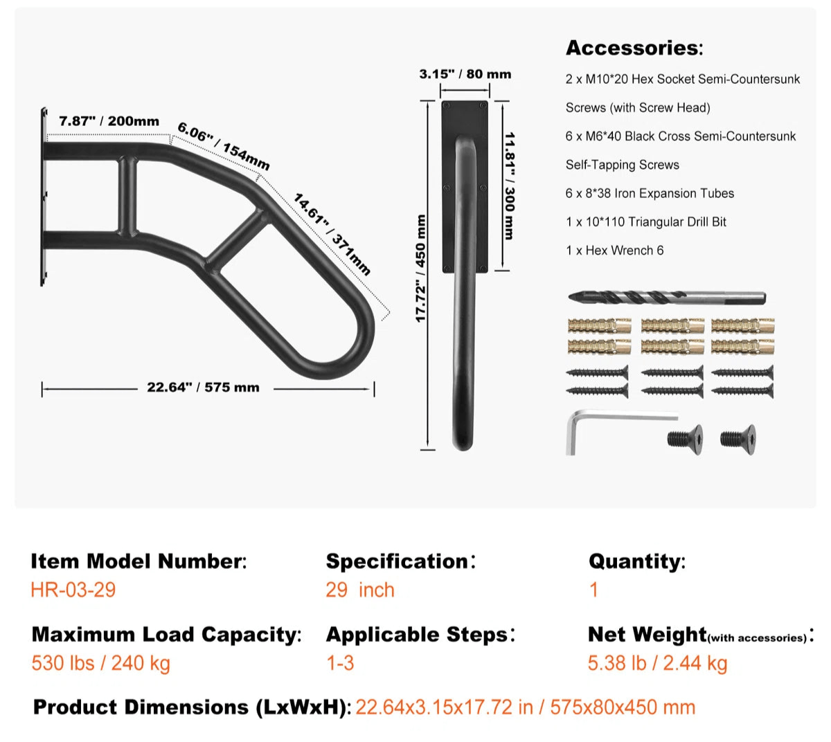 29" Wall Mounted Railing AskSAMIE: Answers for Accessibility - AskSAMIE: Answers for Accessibility